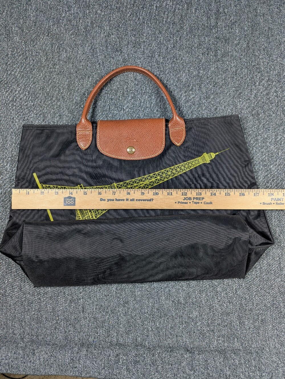 Longchamp Le Pliage Eiffel Tower Limited Edition Black Large Tote Made France - Picture 3 of 15